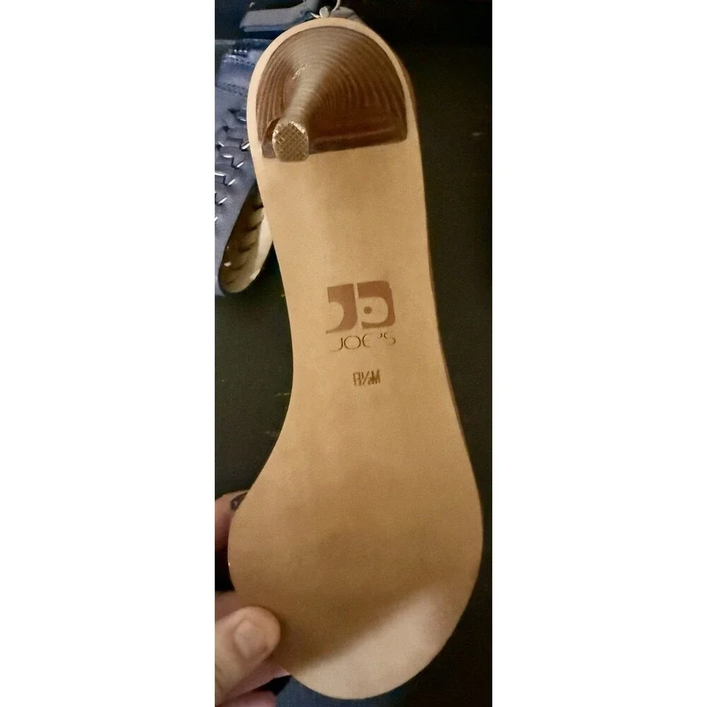 Joe's Jeans 8.5 Navy Blue Ankle Strap High Heels Sandals Pax Wow Euc
